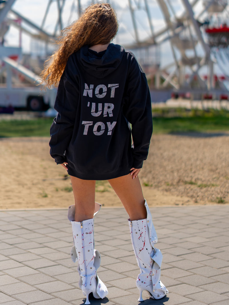 Hanorac negru cu glugă Black Crystal, NU JUCĂRIA TA
