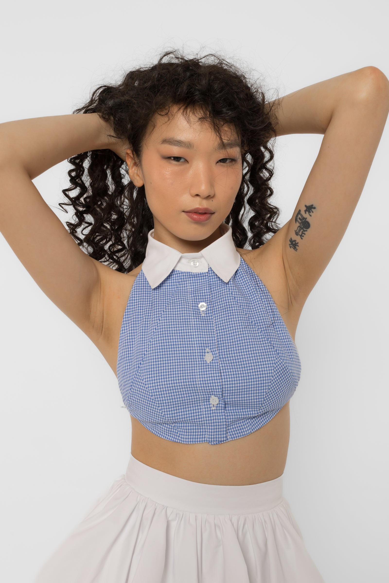 Shirt Halter Crop Top