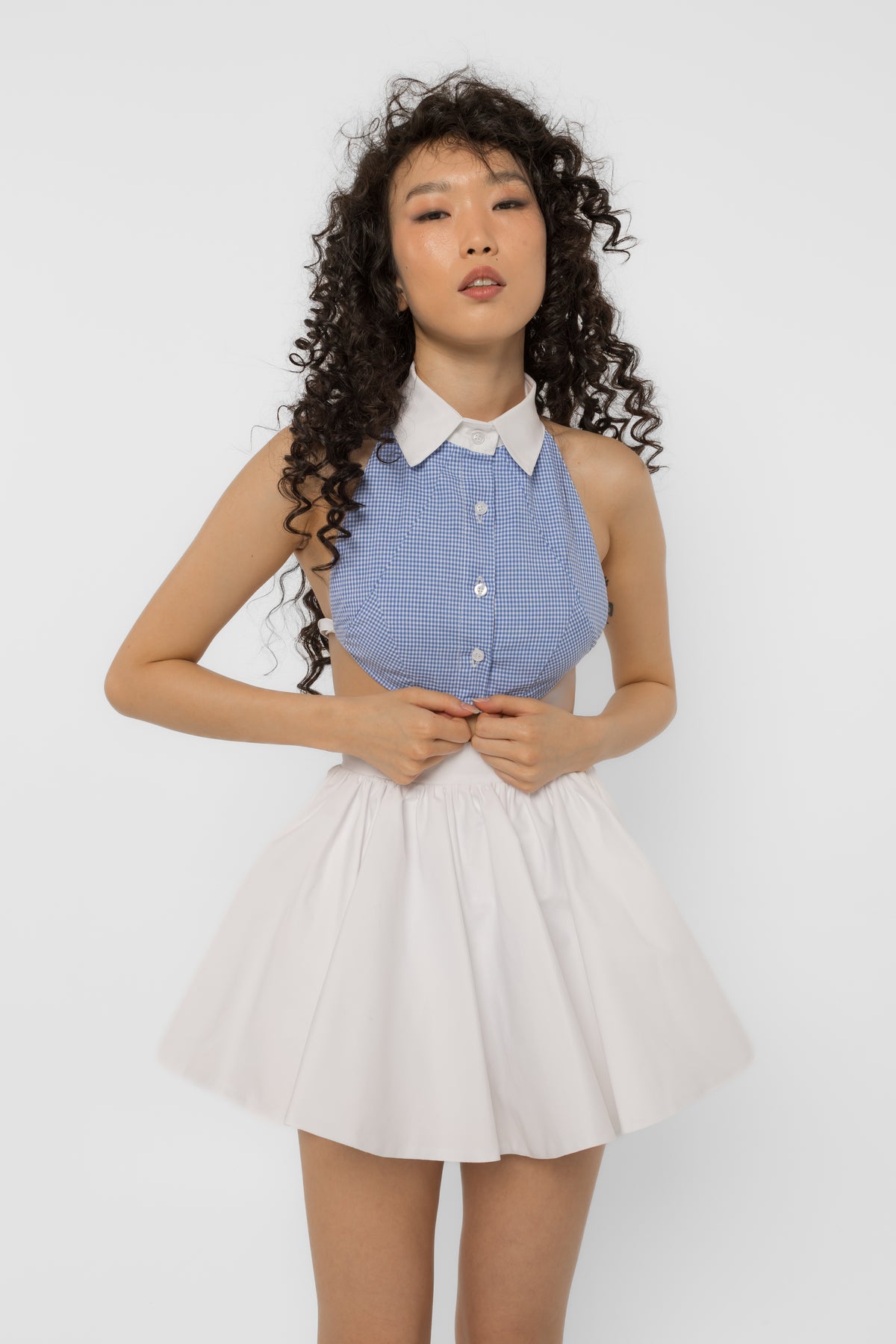 Shirt Halter Crop Top