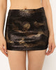 Hidden side zip on the skirt of the Girl Code suede snake print set