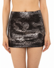 Front view of the suede snake print silver skirt from the Girl Code two-piece set